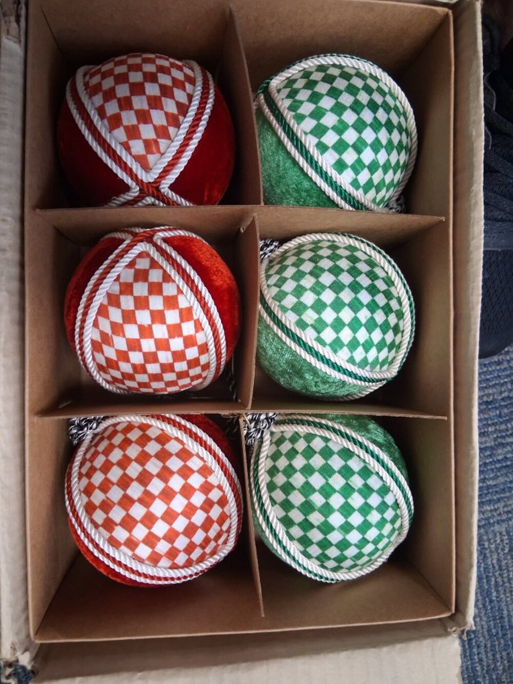 MacKenzie-Childs Check It Out Fabric Ornaments